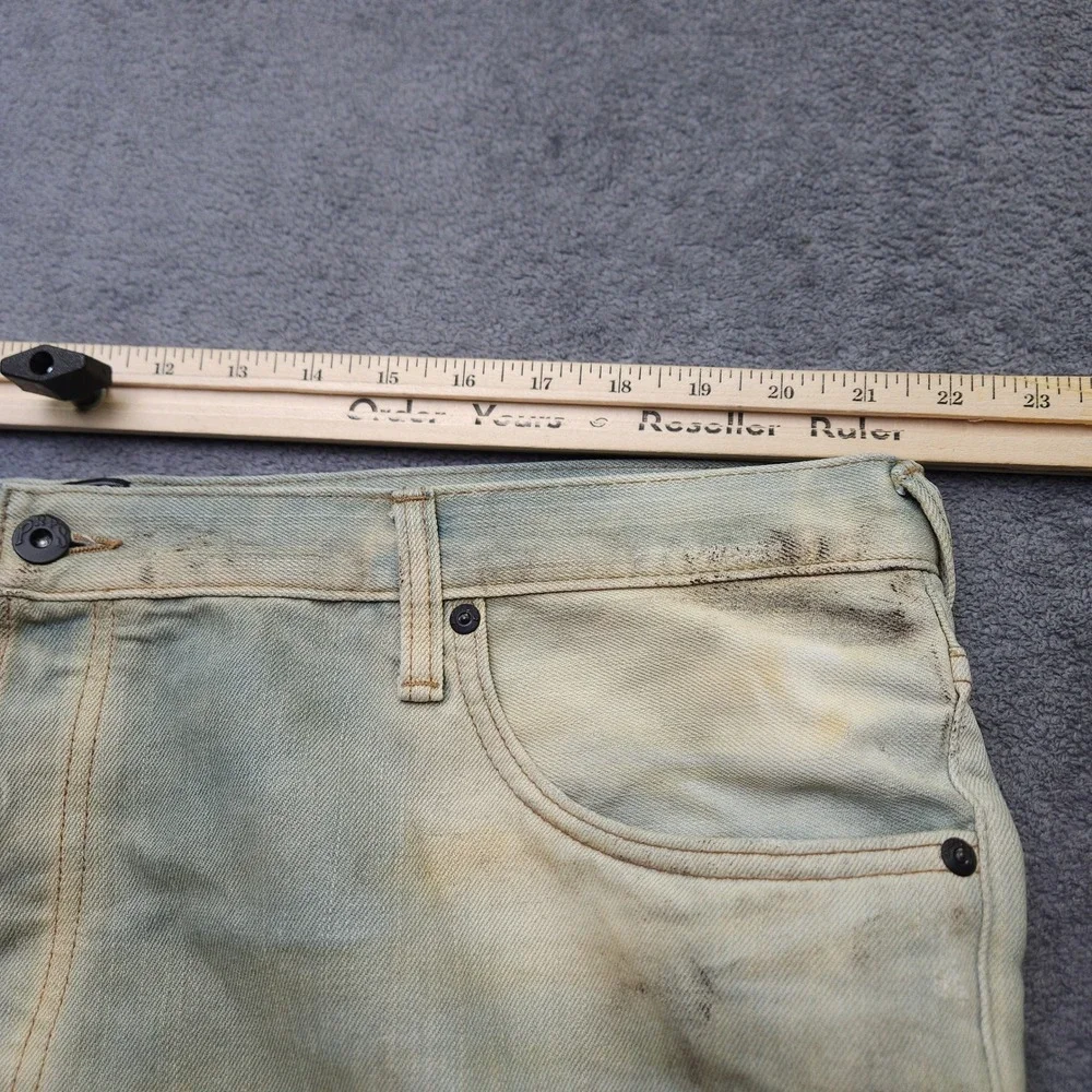 PRPS Men's Barracuda Jeans Mens 42x33 Straight Leg Dirty Bleached Wash Denim